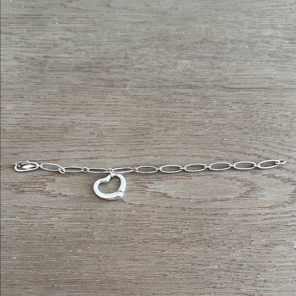 Tiffany and Co. Rare Elsa Peretti Silver Open Heart Link Bracelet